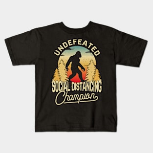 Social Distancing World Champions Funny Antisocial Introvert Kids T-Shirt